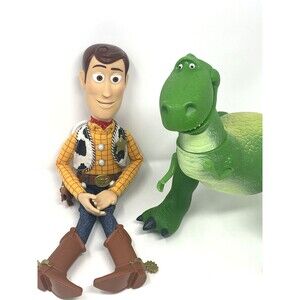 Thinkway Toys Toy Story Talking Woody & Non Talking Rex w/ Removable Tail Rare